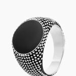 Bague Argent Blanc Tom Email Noir - Bagues grosses Homme | Marc Orian