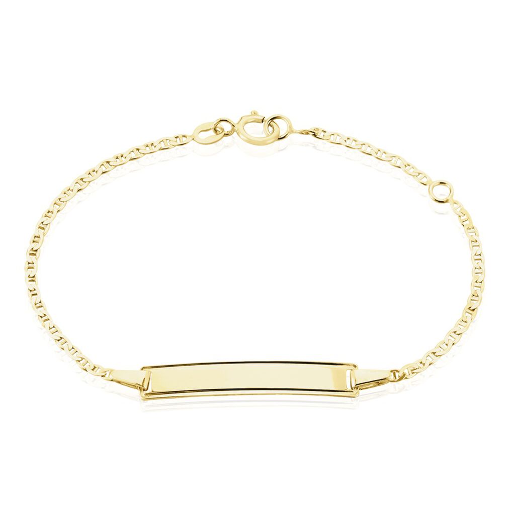 Bracelet Identit&eacute; Fanelia Maille Marine Or Jaune - Gourmettes Enfant | Marc Orian