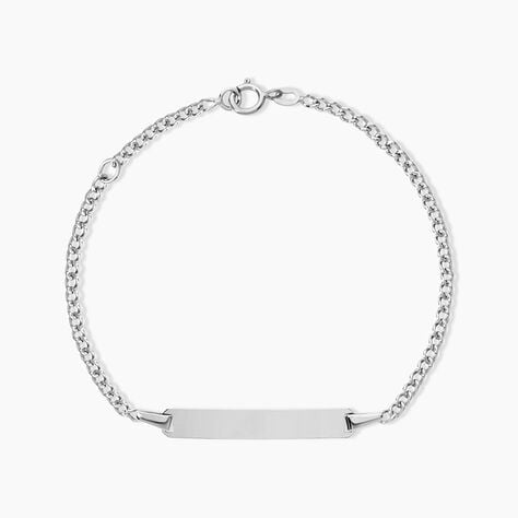 Bracelet Identit&eacute; Etheline Maille Gourmette Or Blanc - Gourmettes Enfant | Marc Orian