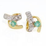 Boucles D'oreilles Puces Loubra Or Jaune Emeraude - Puces Femme | Marc Orian