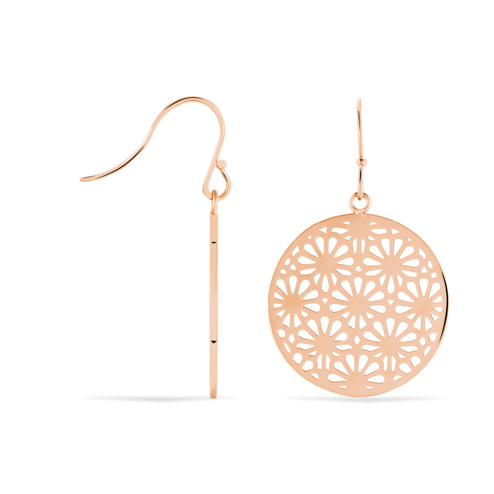 Boucles D'oreilles Pendantes Lace Acier Rose - Pendantes Femme | Marc Orian
