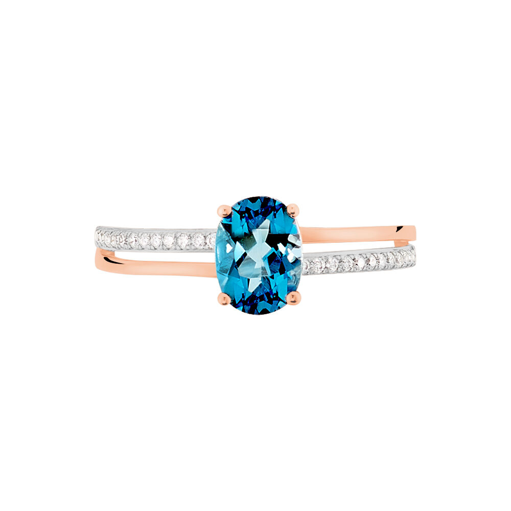 Bague Sarika Or Rose Topaze Et Oxyde De Zirconium - Bagues pierres fines Femme | Marc Orian