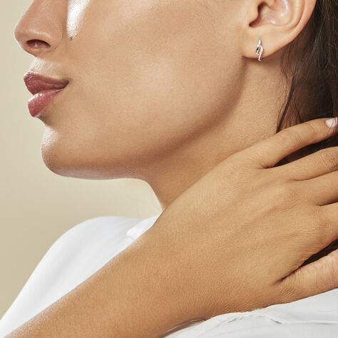 Boucles D'oreilles Puces Callum Or Blanc Diamant - Clous d'oreilles Femme | Marc Orian