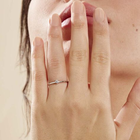 Bague Solitaire Samantha Or Blanc Diamant - Bagues Solitaire Femme | Marc Orian