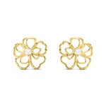 Boucles D'oreilles Puces Floraison Dor&eacute;e Or Jaune Oxyde De Zirconium - Puces Femme | Marc Orian