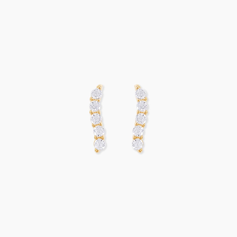 Boucles D'oreilles Pendantes Dahina Or Jaune Oxyde De Zirconium - Pendantes Femme | Marc Orian