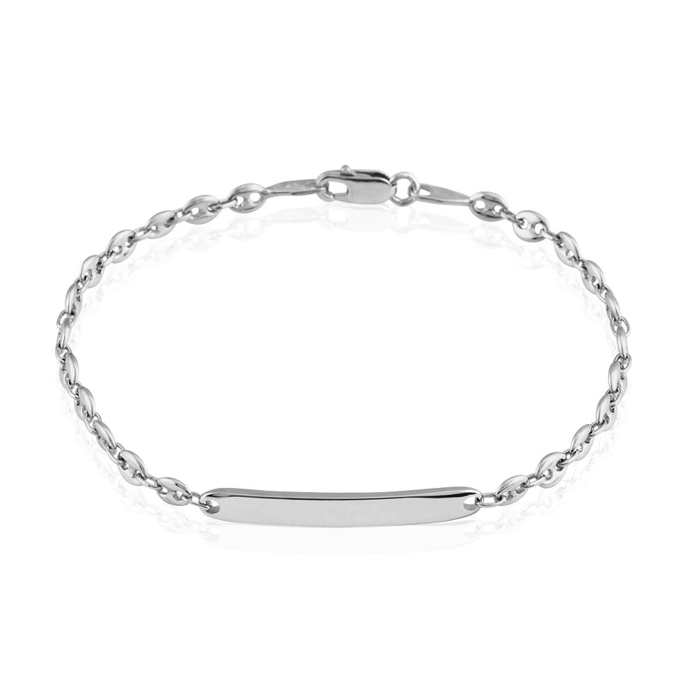 Bracelet Identité Caroline Maille Grain De Cafe Argent Blanc - Gourmettes Femme | Marc Orian