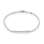 Bracelet Identit&eacute; Caroline Maille Grain De Cafe Argent Blanc - Gourmettes Femme | Marc Orian