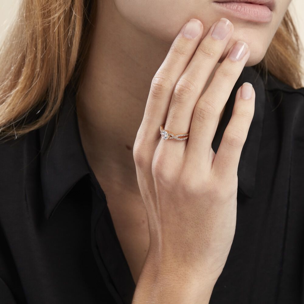 Bague Solitaire Plaqué Or Jaune Arienne Oxydes De Zirconium - Solitaires Femme | Marc Orian