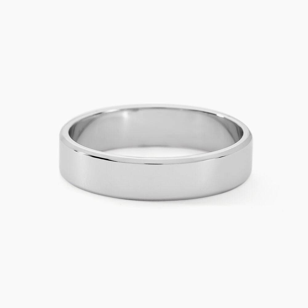 Alliance Inayah Ruban Plat Argent Blanc - Alliances duo Famille | Marc Orian