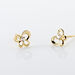 Boucles D'oreilles Puces Eleanor Fleur Or Jaune Oxyde De Zirconium - Puces Famille | Marc Orian