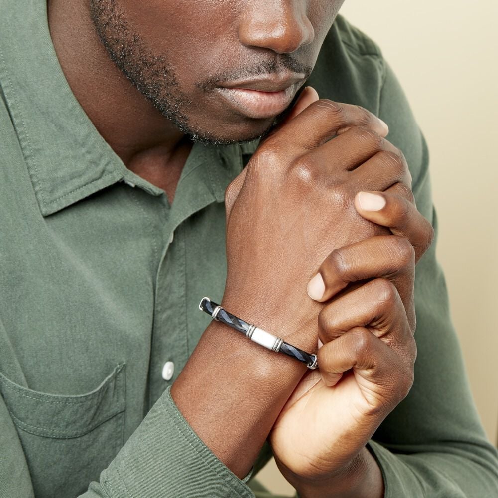 Bracelet Acier Blanc Pacome - Bracelets cuir Homme | Marc Orian