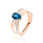 Bague Sare Or Rose Topaze Et Oxyde De Zirconium - Bagues pierres fines Femme | Marc Orian