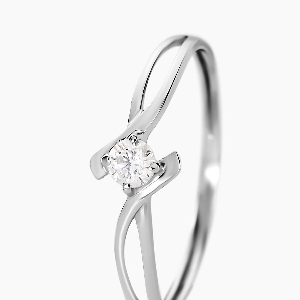Bague Chamirame Or Blanc Oxyde De Zirconium - Solitaires Femme | Marc Orian