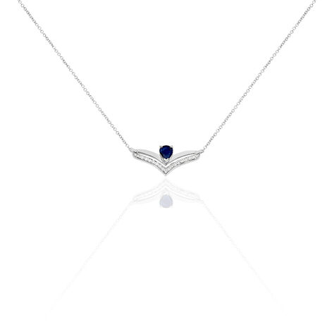 Collier Pasqualina Or Blanc Saphir Et Diamant - Colliers avec pierres Femme | Marc Orian