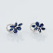 Boucles D'oreilles Puces Bouquet Or Blanc Saphir Et Diamant - Puces Femme | Marc Orian