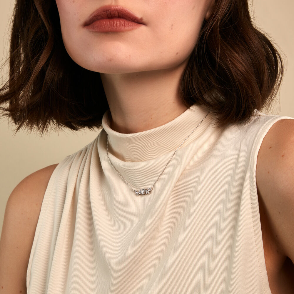 Collier Lovella Argent Blanc Oxyde De Zirconium - Colliers avec pierres Femme | Marc Orian