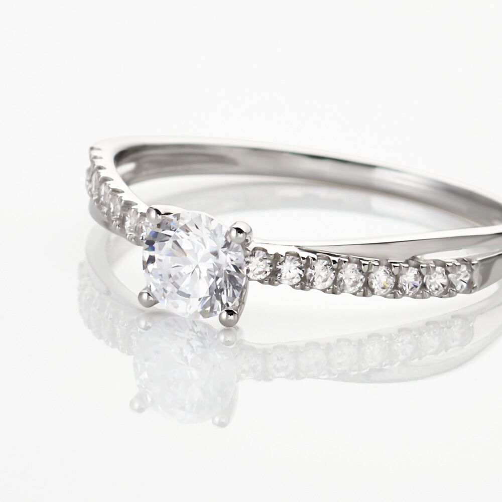 Bague Solitaire Kanel Or Blanc Oxyde De Zirconium - Solitaires Femme | Marc Orian