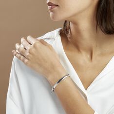 Bracelet Jonc Thaira Argent Blanc - Bracelets jonc Femme | Marc Orian