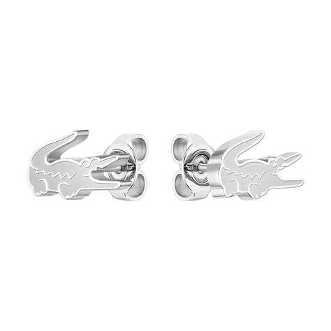 Boucles D'oreilles Puces Lacoste Crocodile Acier Blanc - Puces Famille | Marc Orian