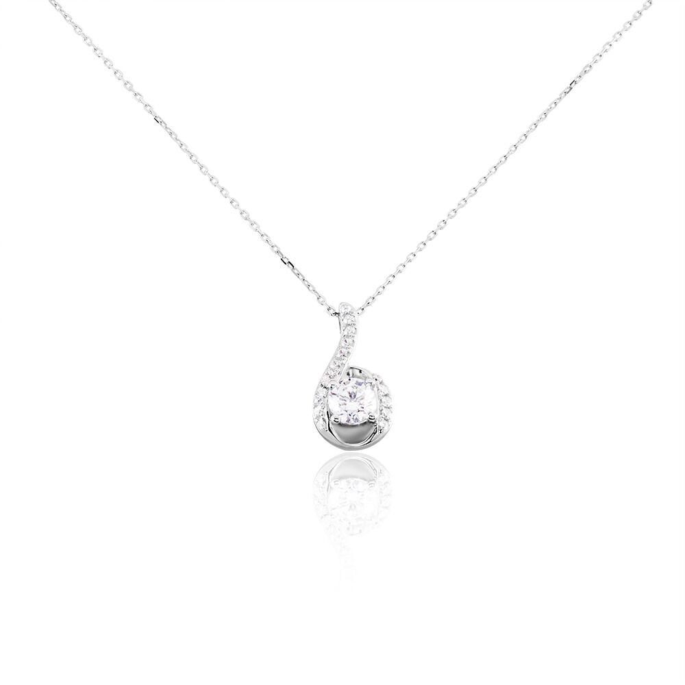 Collier Gwennoal Or Blanc Oxyde - Colliers avec pierres Femme | Marc Orian