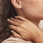 Boucles D'oreilles Pendantes April Argent Blanc Oxyde De Zirconium - Puces Femme | Marc Orian