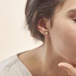 Boucles D'oreilles Puces Valliamee Diamante Or Jaune Perle De Culture - Puces Femme | Marc Orian