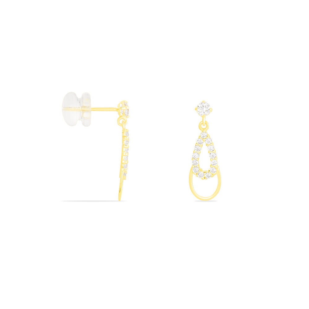 Boucles D'oreilles Pendantes Britain Or Jaune Oxyde De Zirconium - Pendantes Femme | Marc Orian