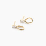 Boucles D'Oreilles Pendantes Eugena Argent Dor&eacute; A L'Or 750/1000 Oxyde De Zirconium - Pendantes Femme | Marc Orian