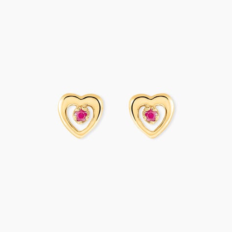 Boucles D'oreilles Puces Izild Or Jaune Rubis - Boucles d'oreilles mariage Femme | Marc Orian
