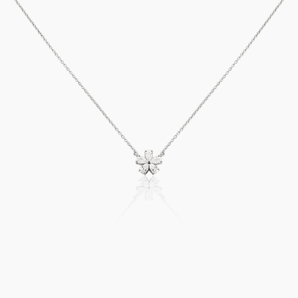 Collier Oskari Argent Blanc Oxyde De Zirconium - Colliers avec pierres Femme | Marc Orian