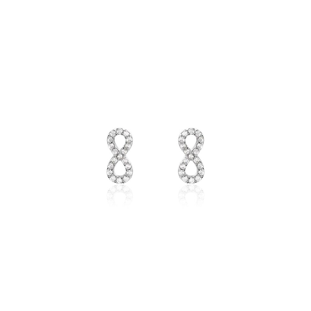 Boucles D'oreilles Puces Terah Argent Blanc Oxyde De Zirconium - Puces Femme | Marc Orian