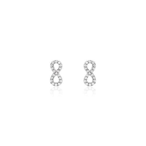 Boucles D'oreilles Puces Terah Argent Blanc Oxyde De Zirconium - Puces Femme | Marc Orian
