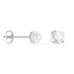 Boucles D'oreilles Puces Bridie Argent Blanc Pierre De Synthese - Puces Femme | Marc Orian