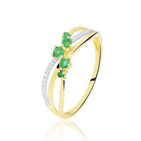 Bague Amarylis Or Jaune Emeraude Diamant