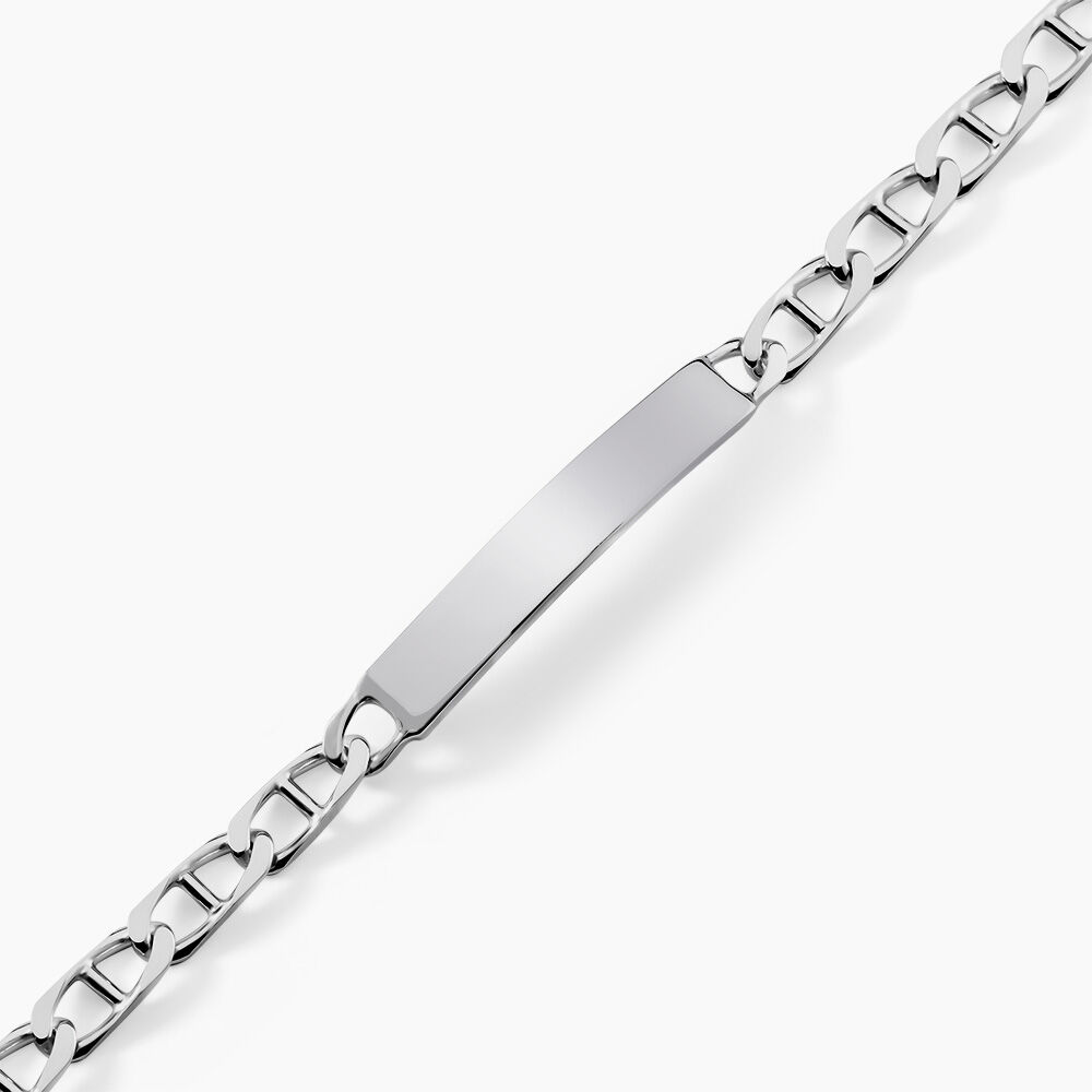 Bracelet Identit&eacute; Zak Argent Blanc - Gourmettes Homme | Marc Orian