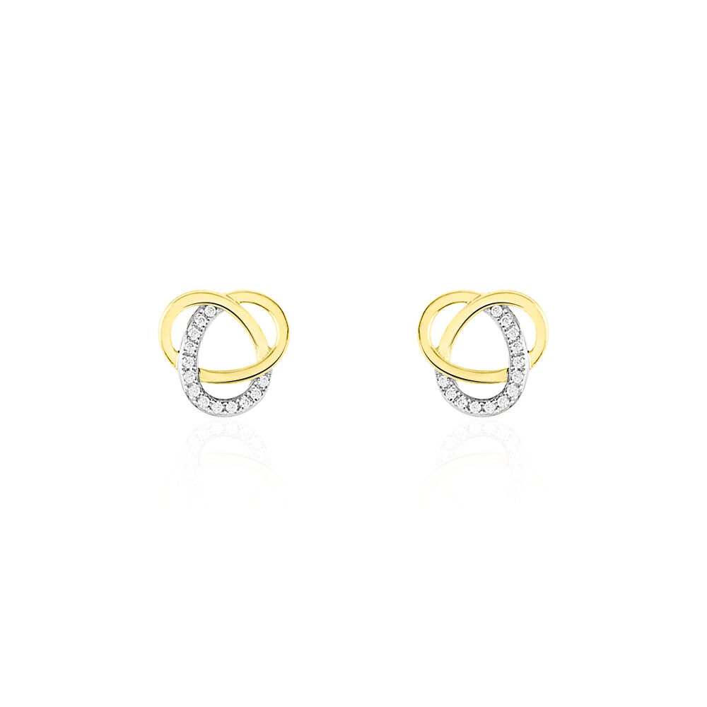 Boucles D'oreilles Puces Dorila Or Jaune Oxyde De Zirconium - Puces Femme | Marc Orian