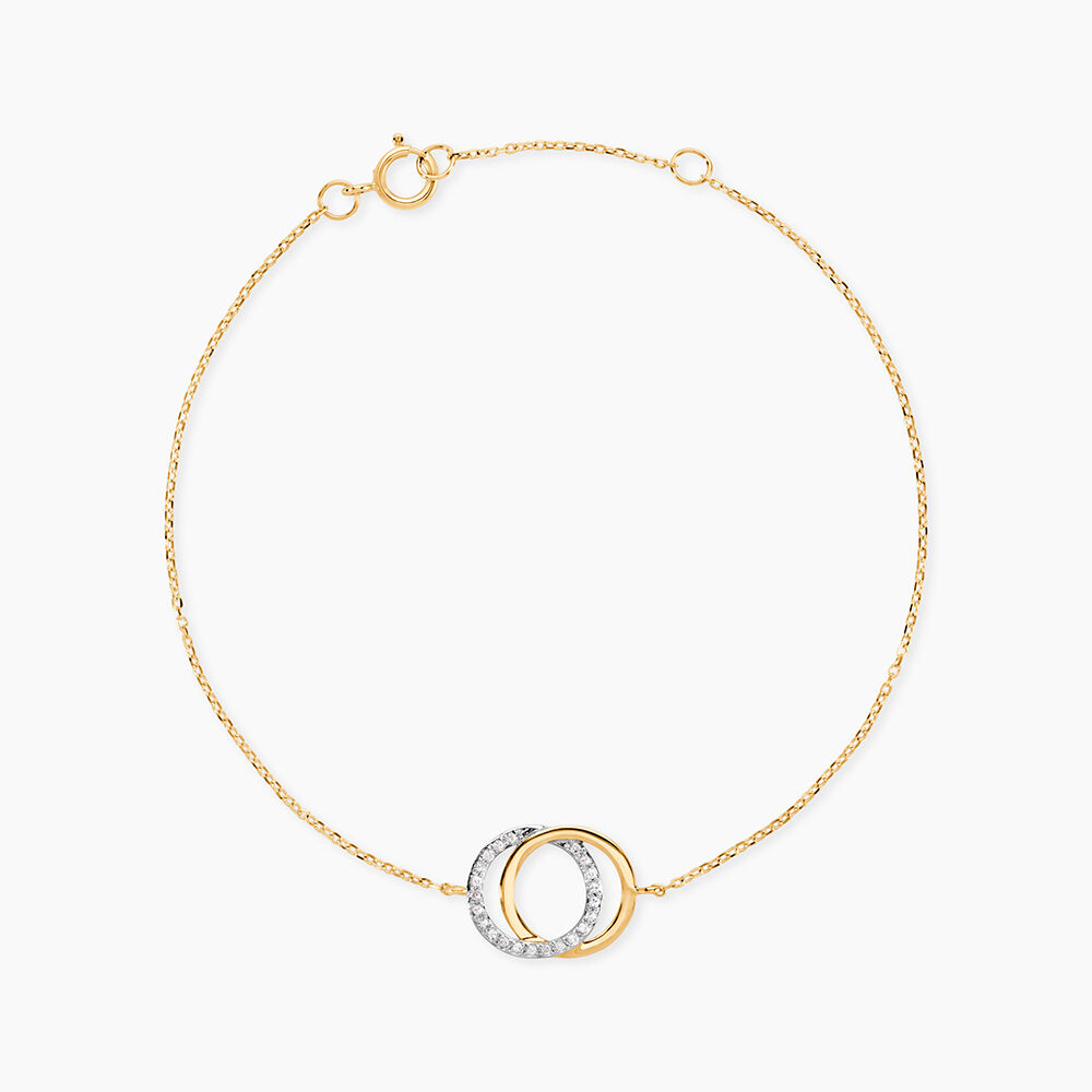 Bracelet Or Jaune Tresha Diamants - Bracelets Anneaux Entrelaces Femme | Marc Orian