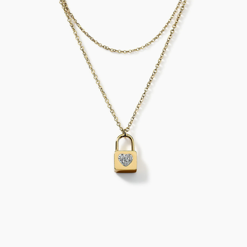 Collier Eva Acier Jaune Cristal - Colliers avec pierres Femme | Marc Orian