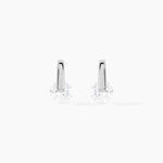 Boucles D'oreilles Pendantes Vera Argent Blanc Oxyde De Zirconium - Puces Femme | Marc Orian