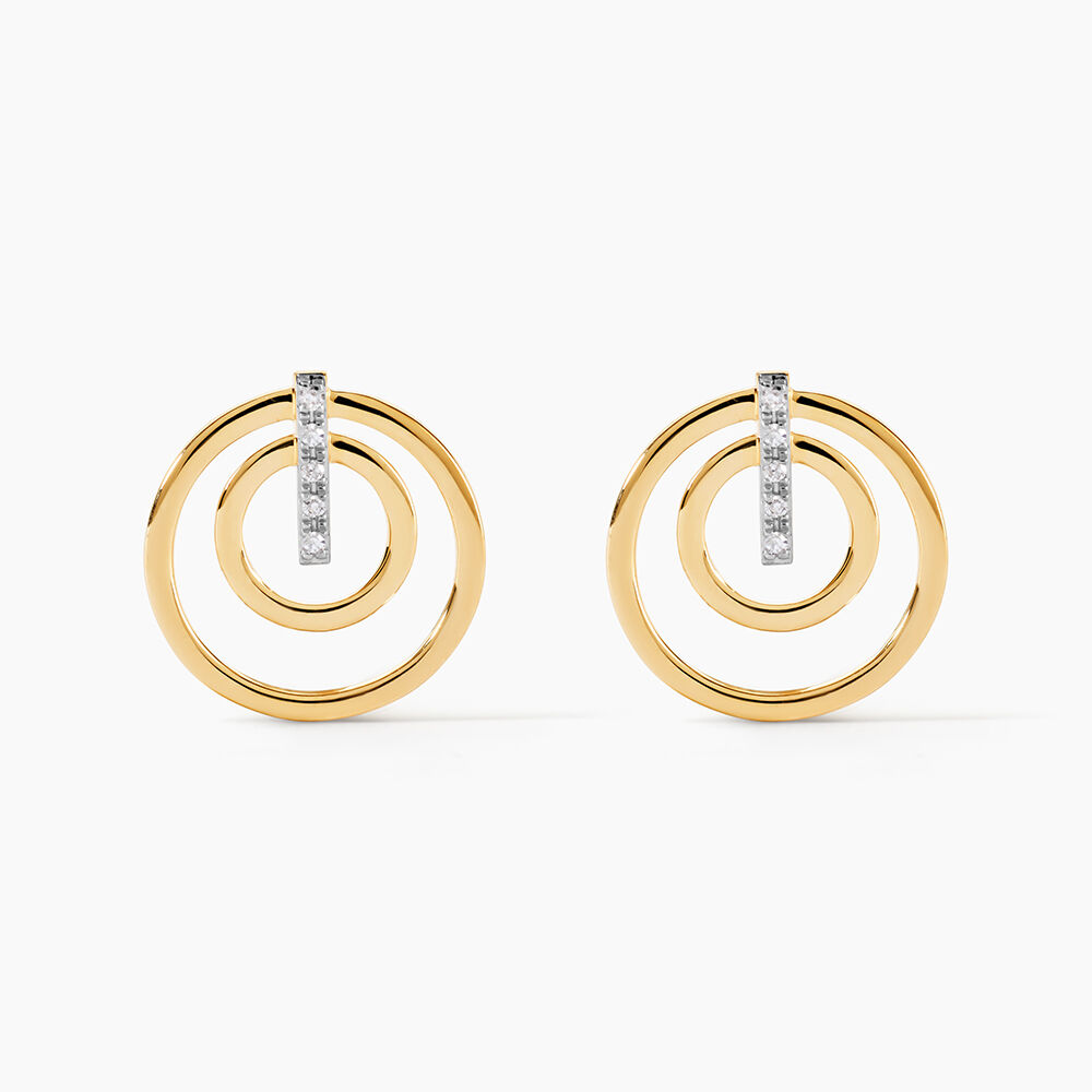 Boucles D'oreilles Pendantes Or Jaune Agafya Diamants - Pendantes Femme | Marc Orian