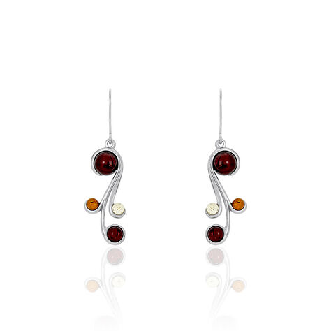 Boucles D'oreilles Pendantes Alexa Argent Blanc Ambre - Pendantes Femme | Marc Orian
