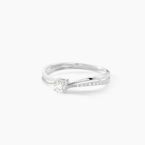 Bague Solitaire Asia Or Blanc Diamant - Parures de mariage Femme | Marc Orian