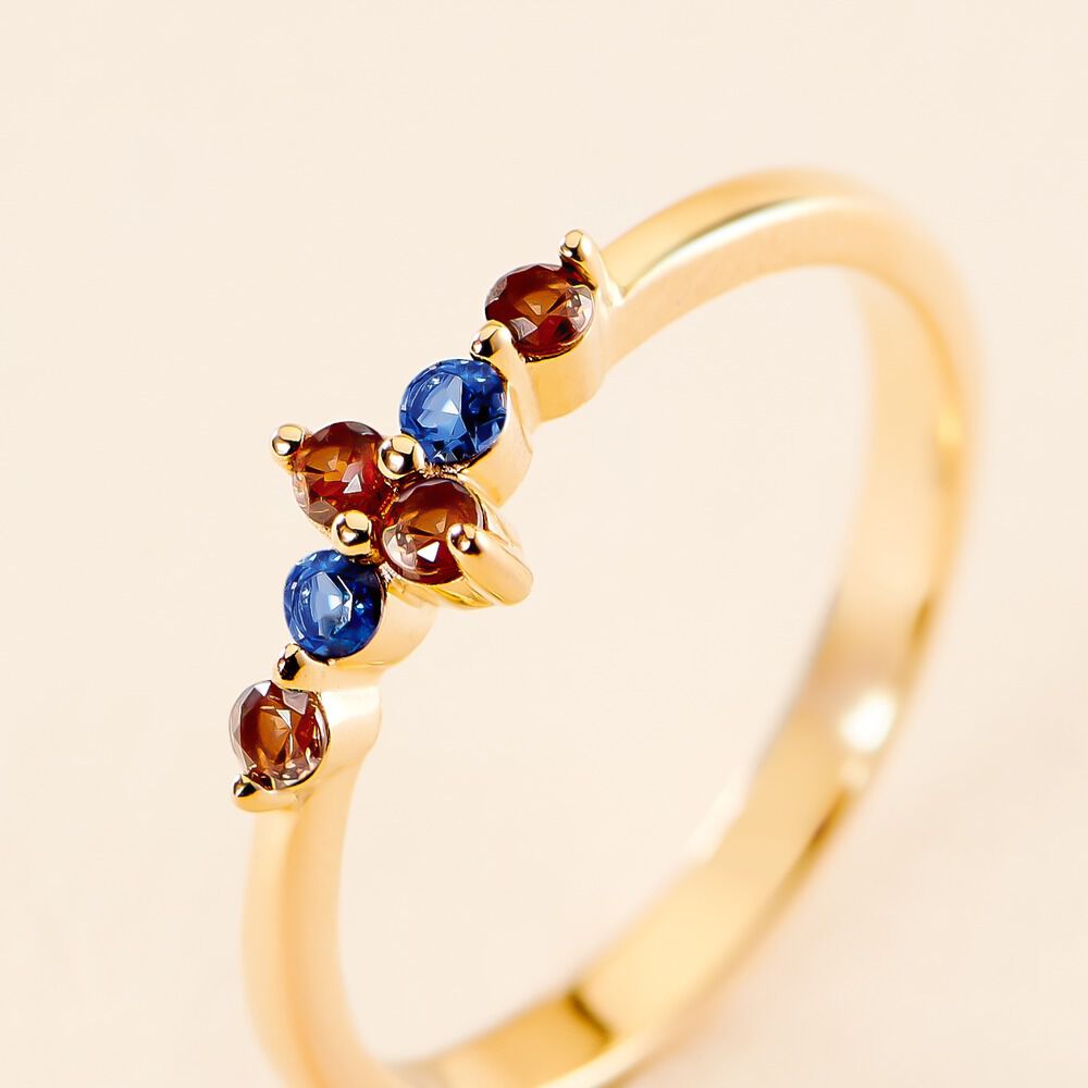 Bague Laeticia Plaqué Or Doré Pierres De Synthèses - Bagues avec pierre Femme | Marc Orian
