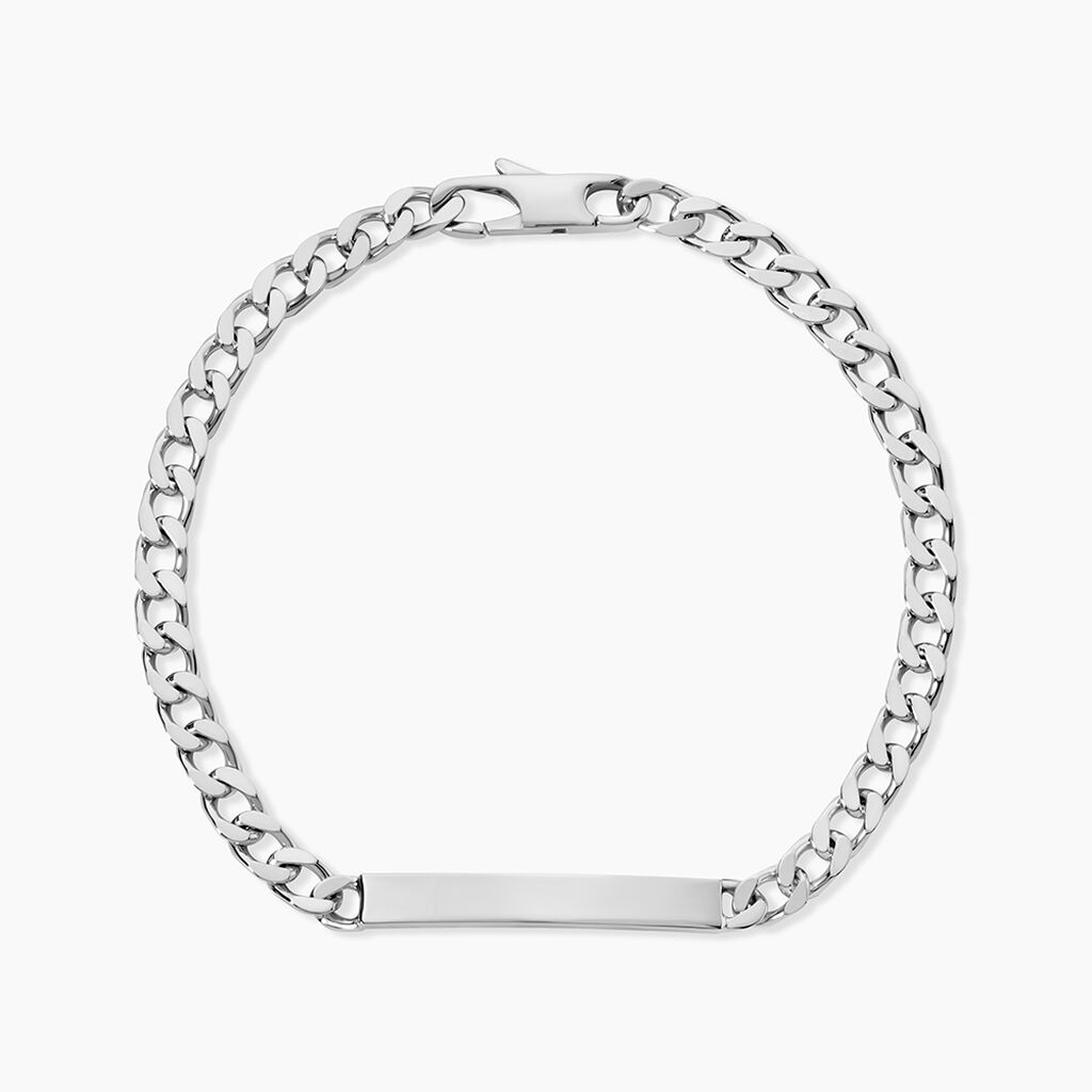 Bracelet Identit&eacute; Argent Blanc Casper - Gourmettes Homme | Marc Orian