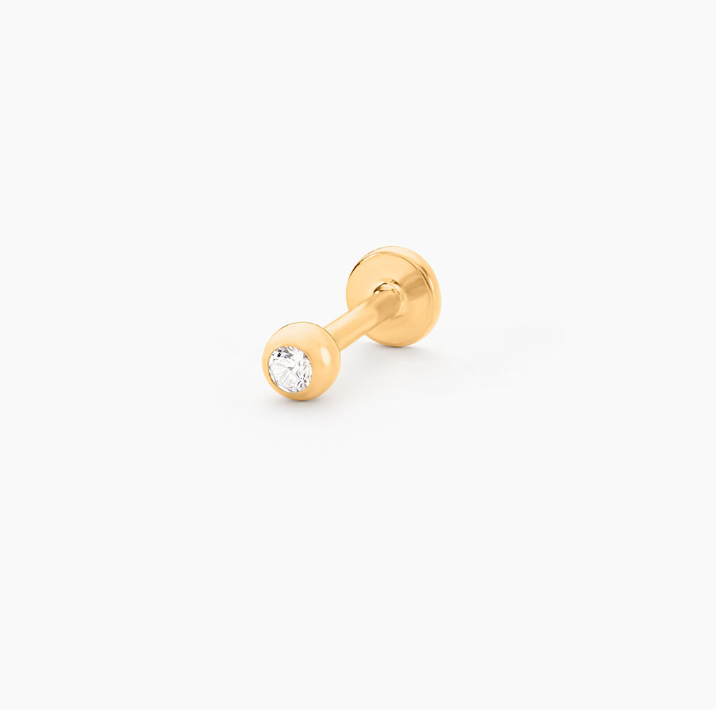 Piercing De Labret Or Jaune Acanta Oxyde De Zirconium - Piercings Femme | Marc Orian