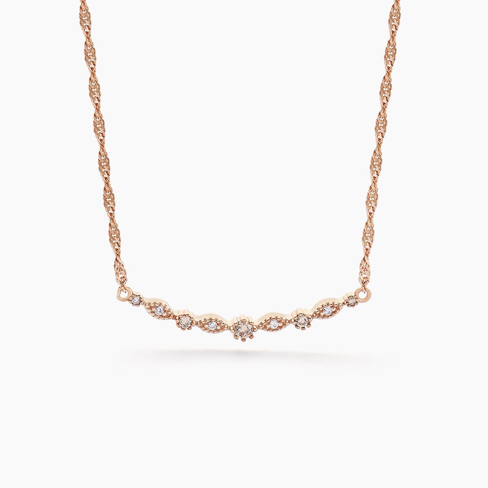 Collier Eugenie Argent Rose Oxyde De Zirconium - Colliers avec pierres Femme | Marc Orian