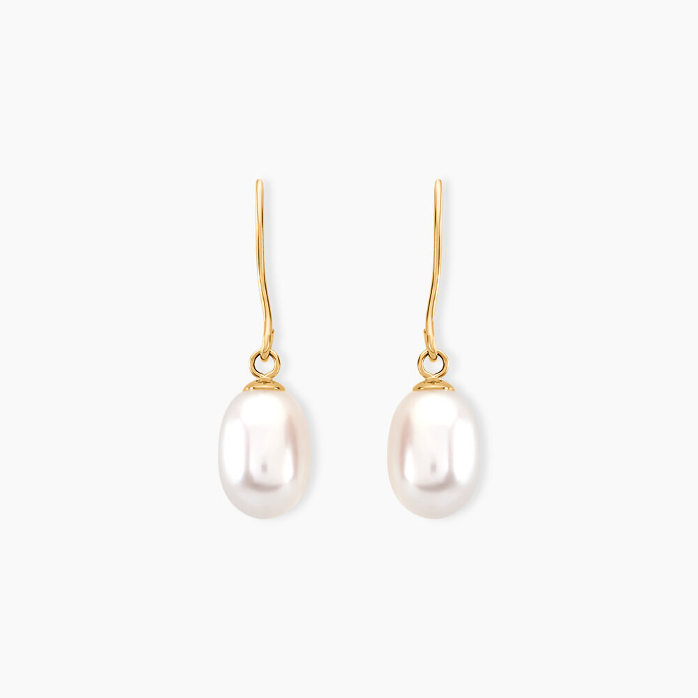 Boucles D'oreilles Pendantes Baroque Or Jaune Perle De Culture - Boucles d'oreilles mariage Femme | Marc Orian