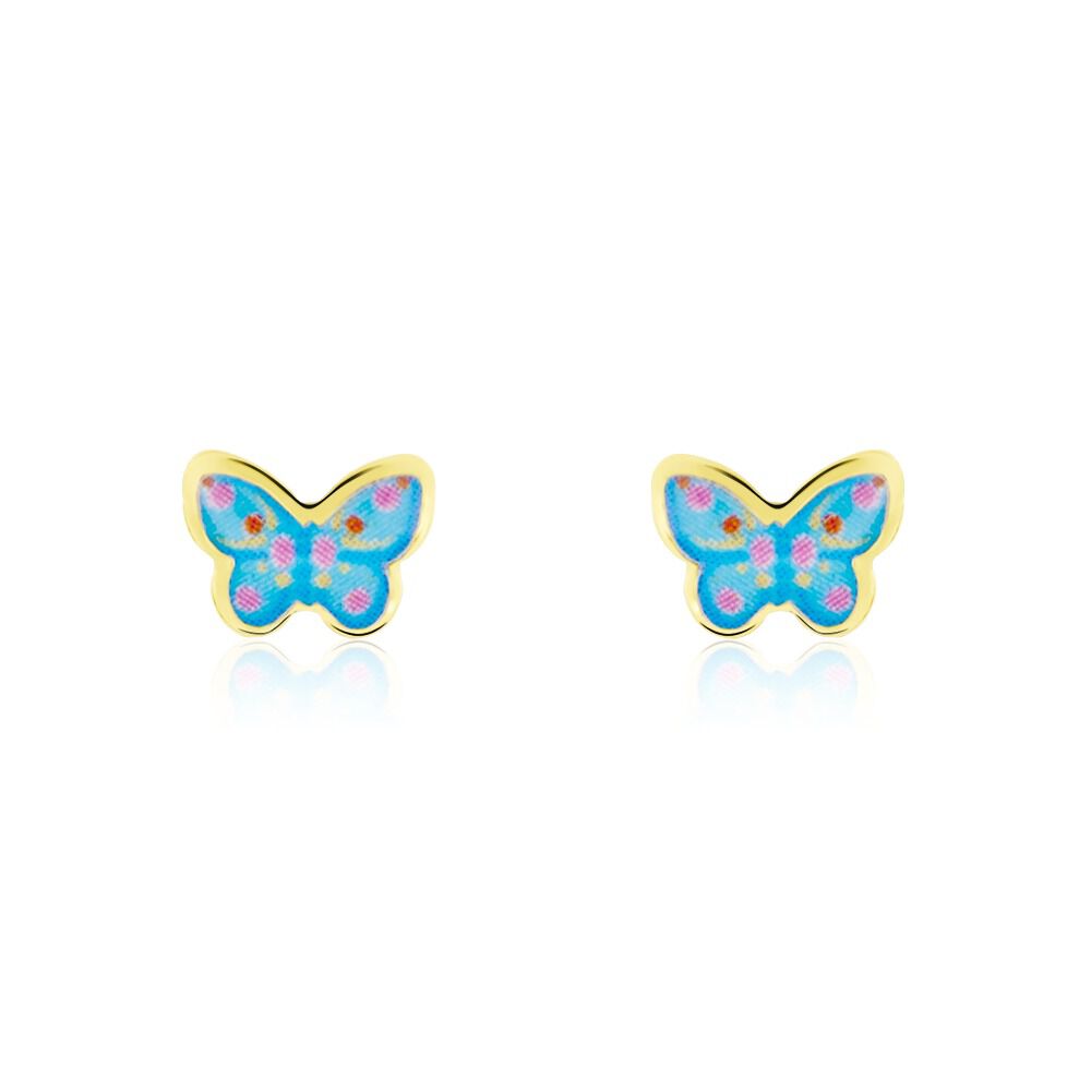 Boucles D'oreilles Puces Sylvania Papillon Or Jaune - Puces Enfant | Marc Orian