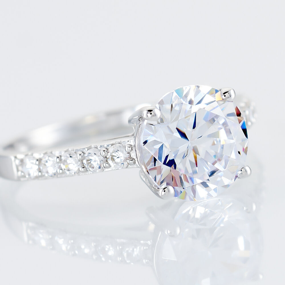 Bague Solitaire Terese Or Blanc Oxyde De Zirconium -  Femme | Marc Orian